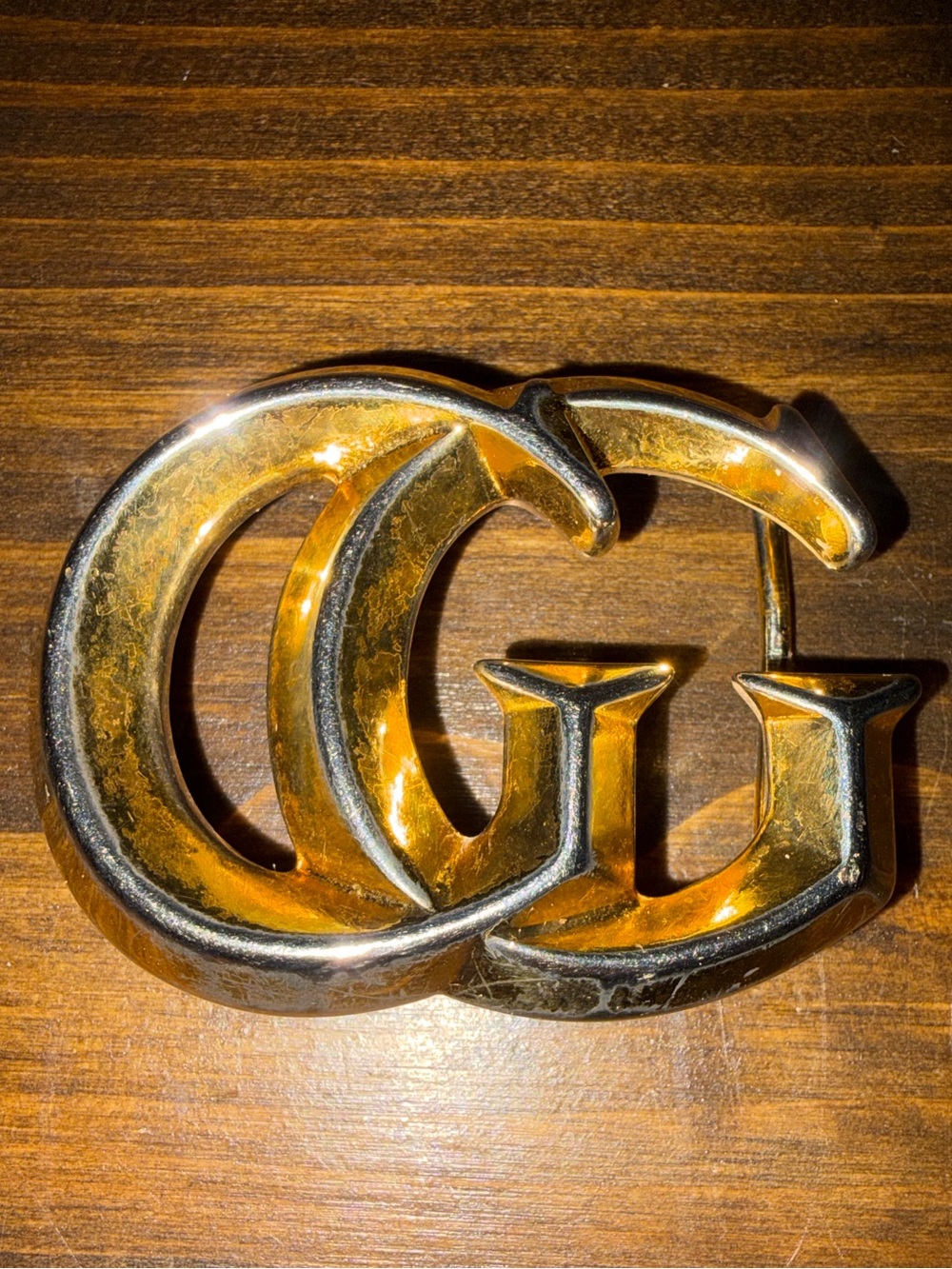 Gucci Vintage Gold Plated Double G Logo Belt Buckle. - Picture 8 of 13